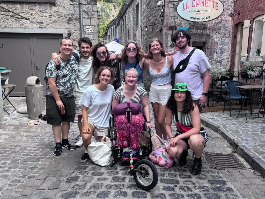 Groepsfoto op dispuutsreis.